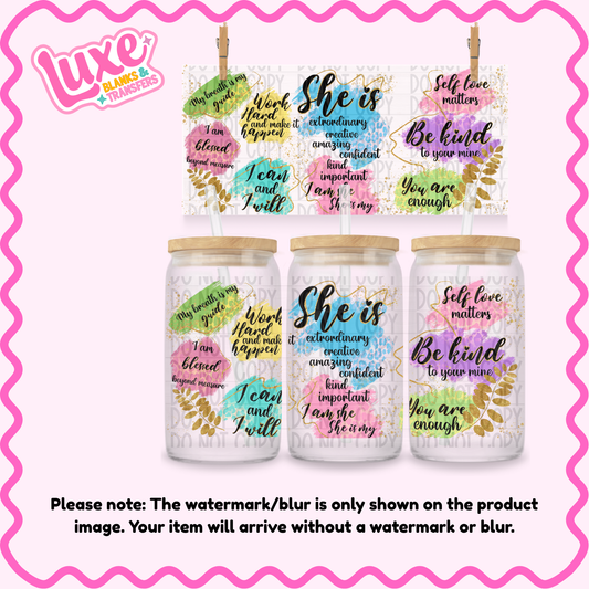 16oz UV DTF Wrap | Affirmations | #3960