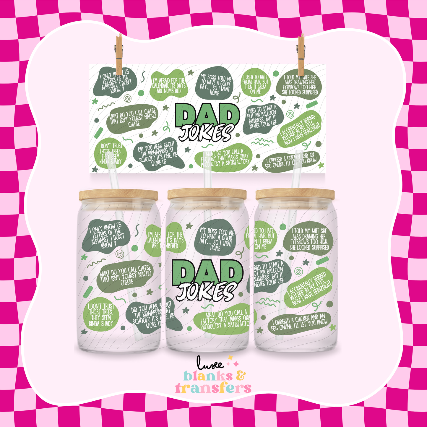 Dad Jokes Green UV DTF Wrap (#393)