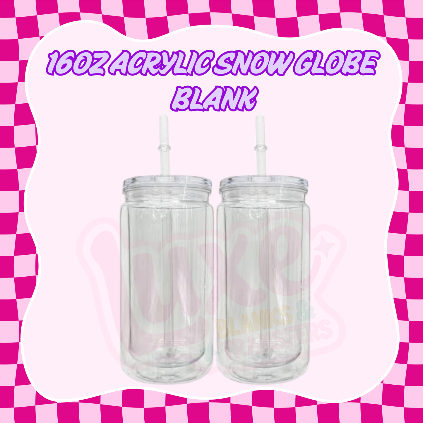 16oz Acrylic Snow Globe Tumbler (BLANK)
