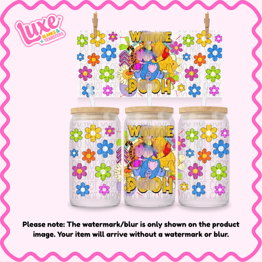 16oz UV DTF Wrap | Yellow Bear Flowers | #1929