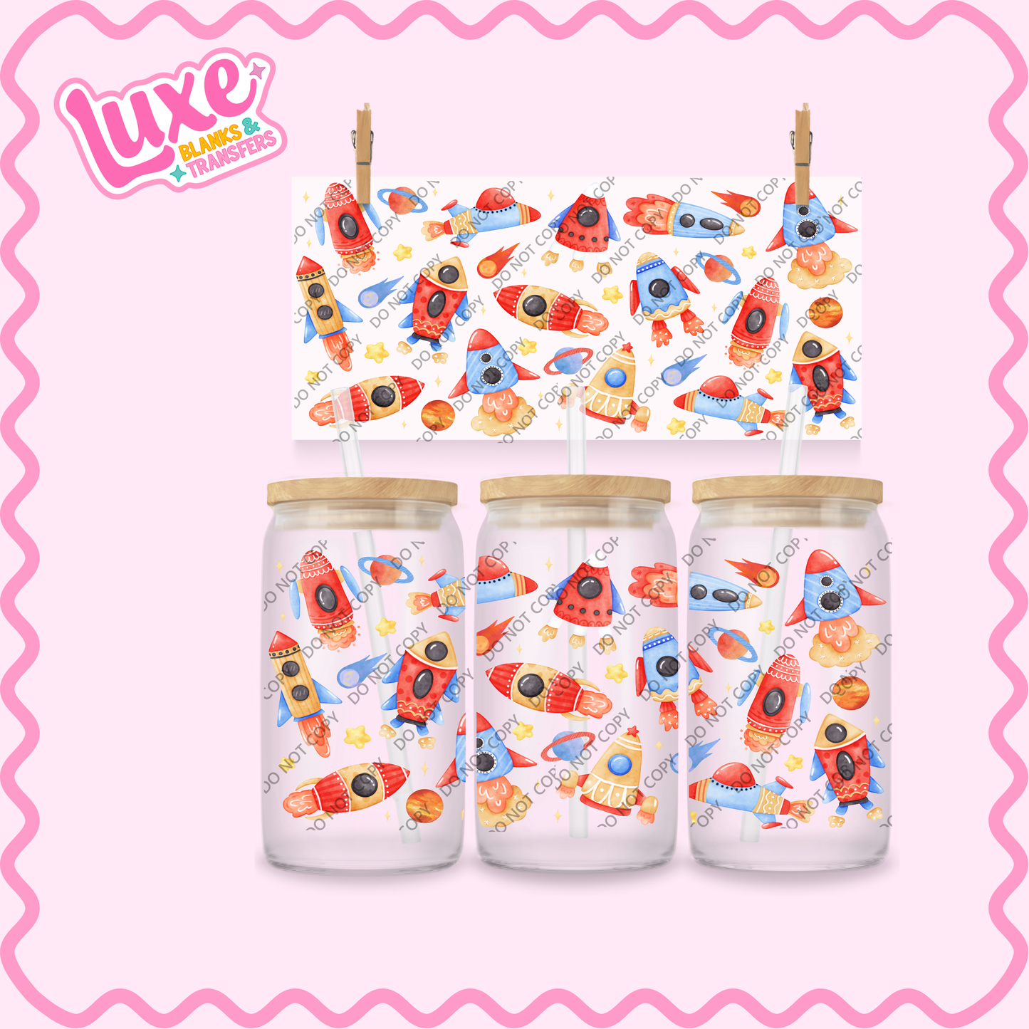 16oz UV DTF Wrap | Rocket Ship | #2213