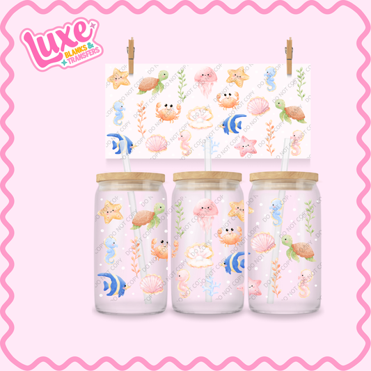 16oz UV DTF Wrap | Cutesy Under The Sea | #2215