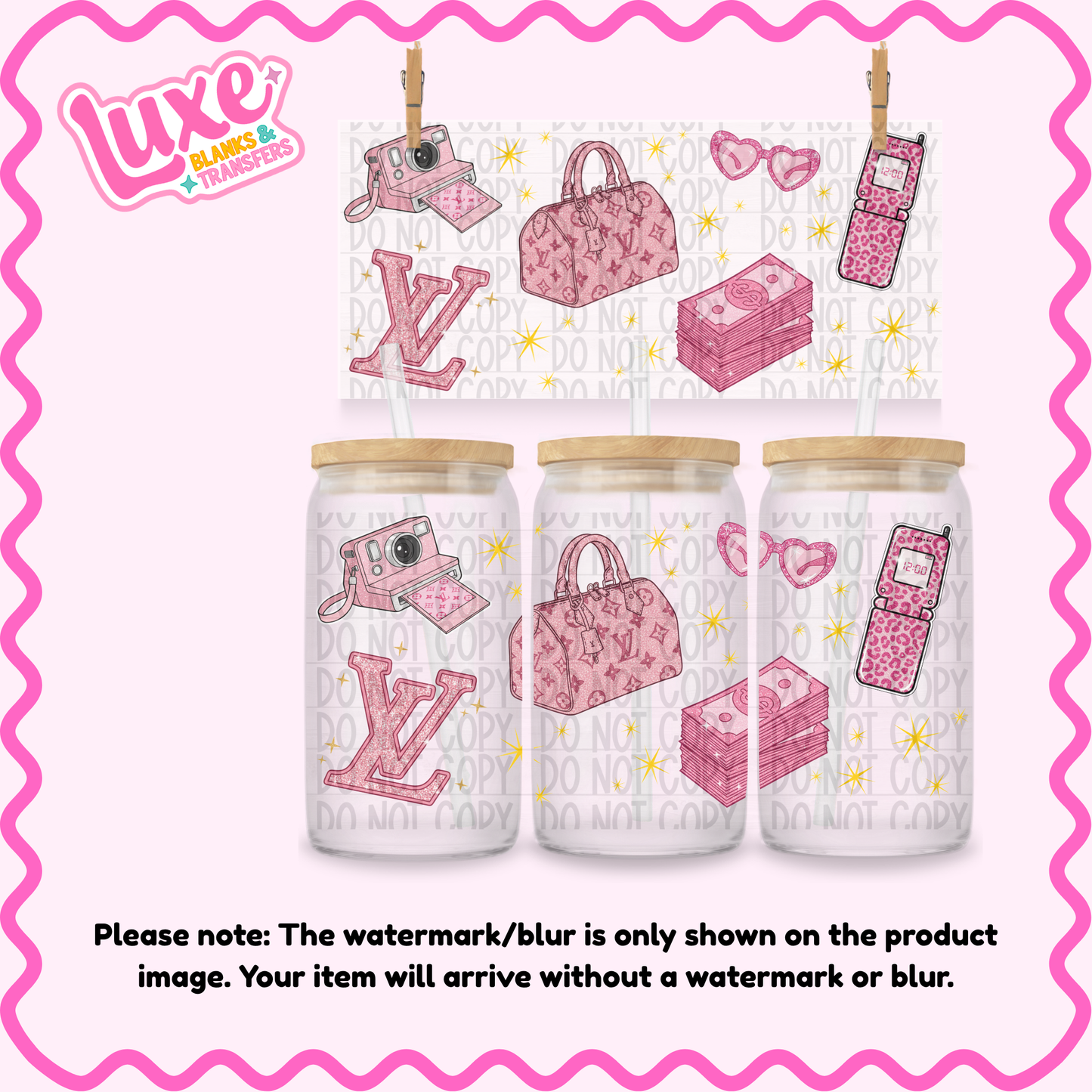 16oz UV DTF Wrap | Pink VL Boujee (Exclusive) | #3964