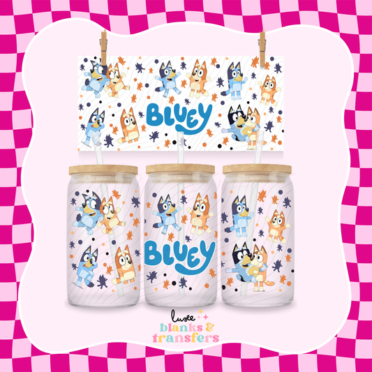 Blue & Orange Dog UV DTF Wrap (#742)