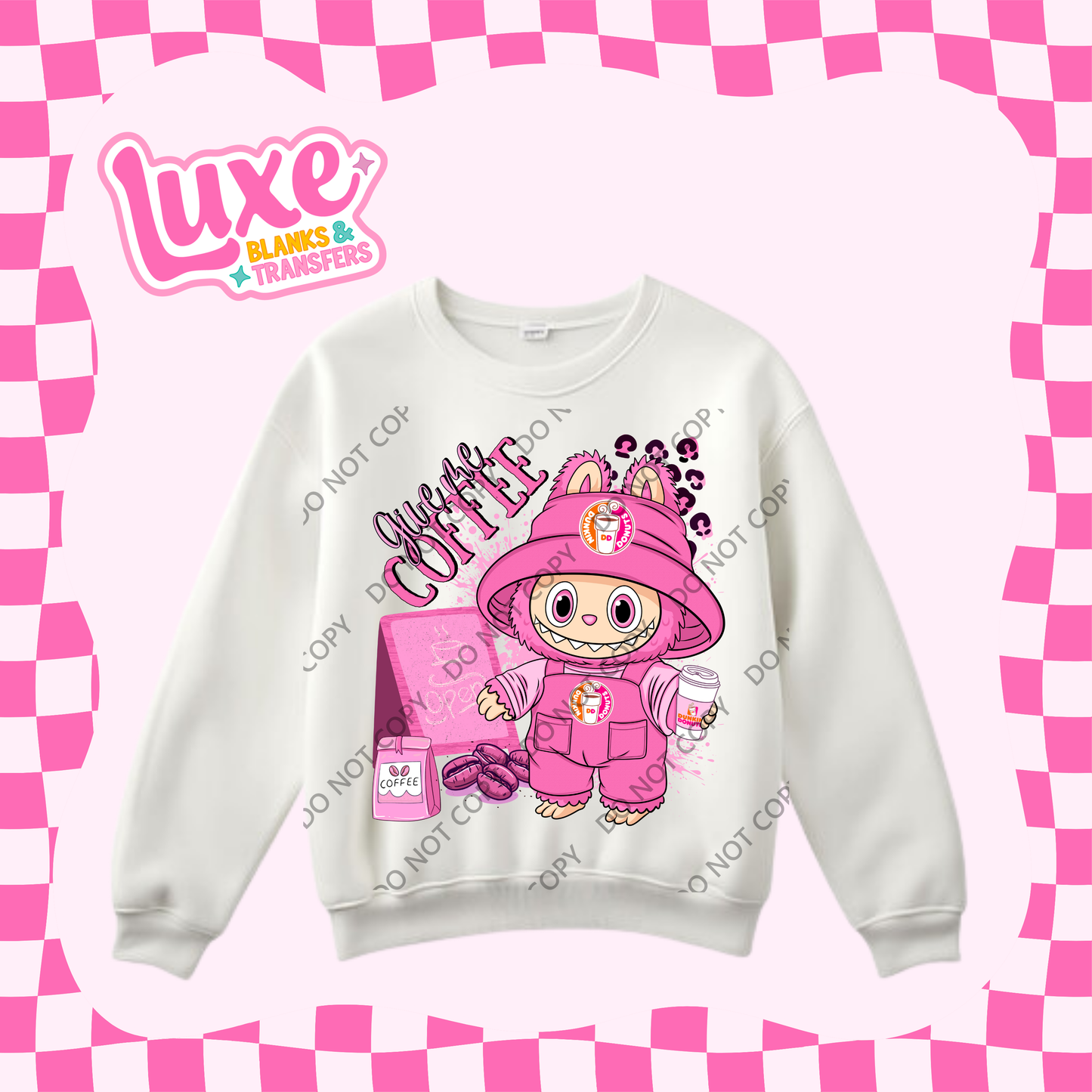 DTF Heat Transfer | Pink Bubu Coffee | #401