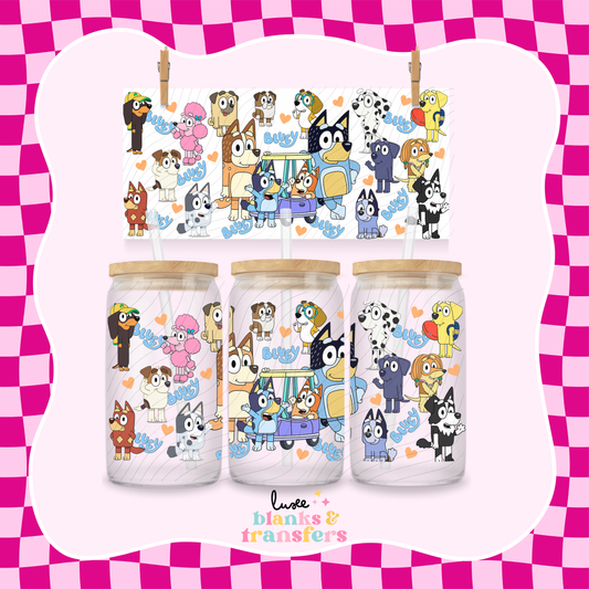 Blue Dog Show Characters UV DTF Wrap (#723)