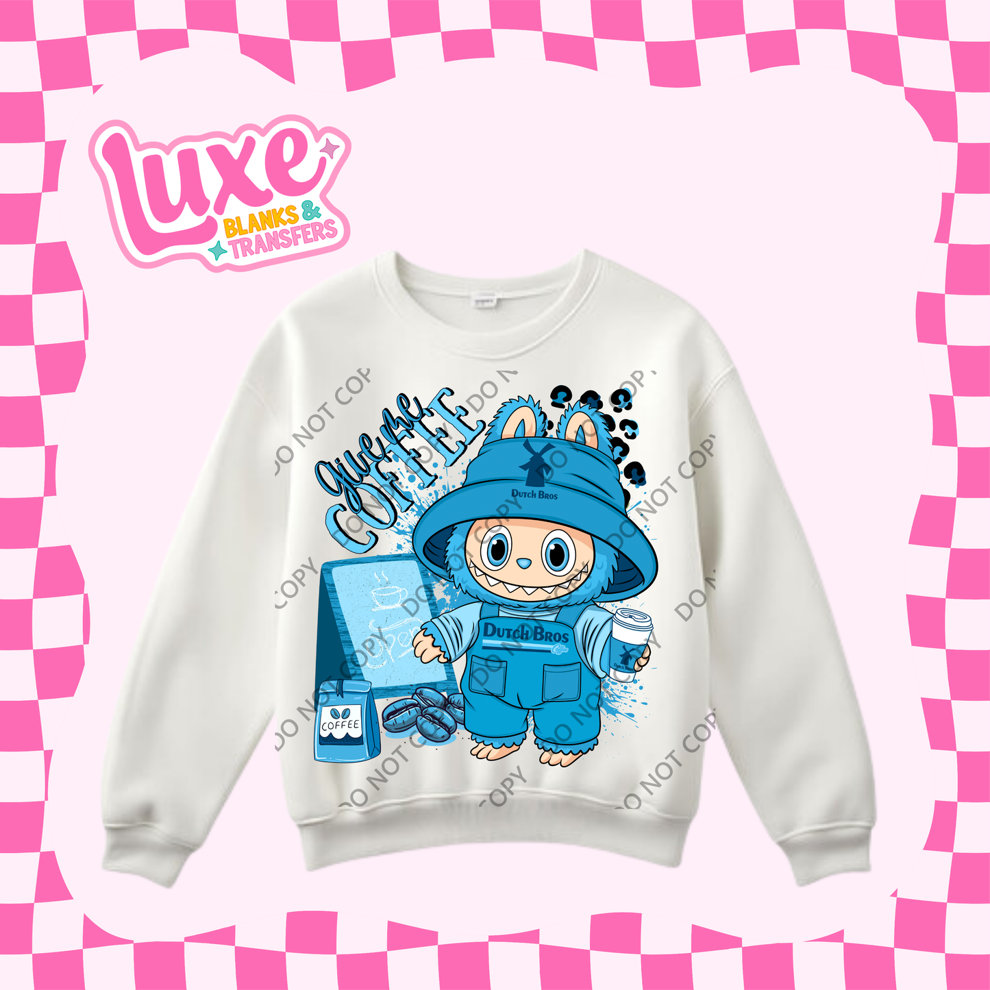 DTF Heat Transfer | Blue Bubu Coffee | #402