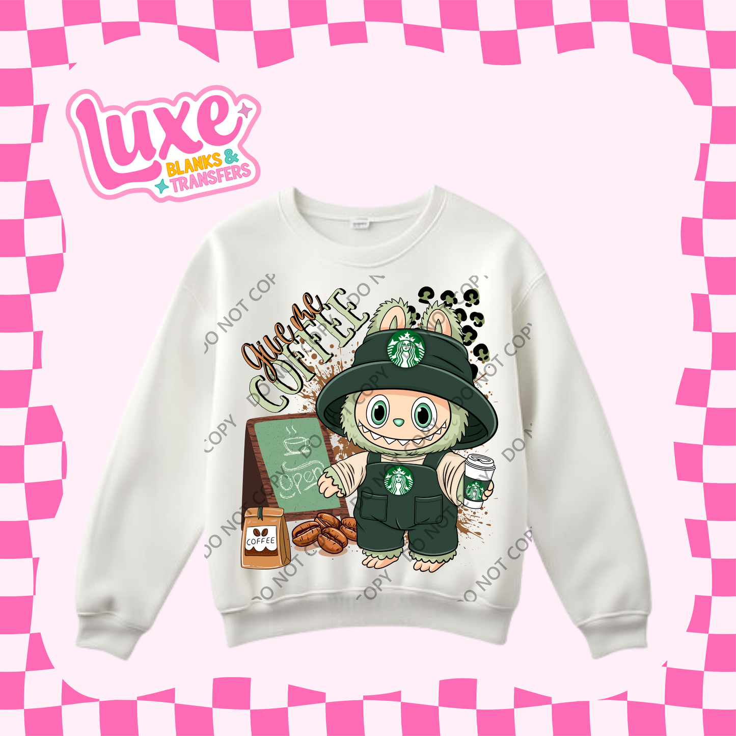 DTF Heat Transfer | Green Bubu Coffee | #403