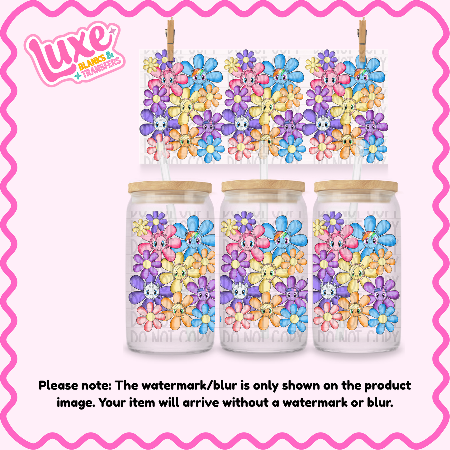 16oz UV DTF Wrap | Little Pony Flowers | #3968