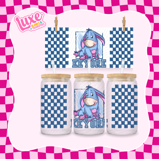 Checkered Donkey | 16oz UV DTF Wrap | #1267