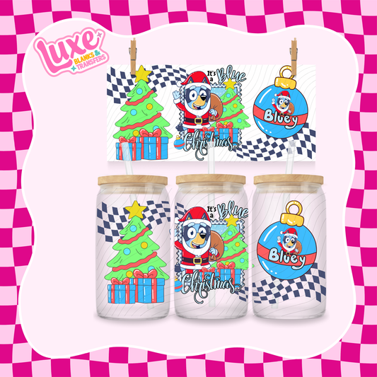 Blue Christmas | 16oz UV DTF Wrap | #1268