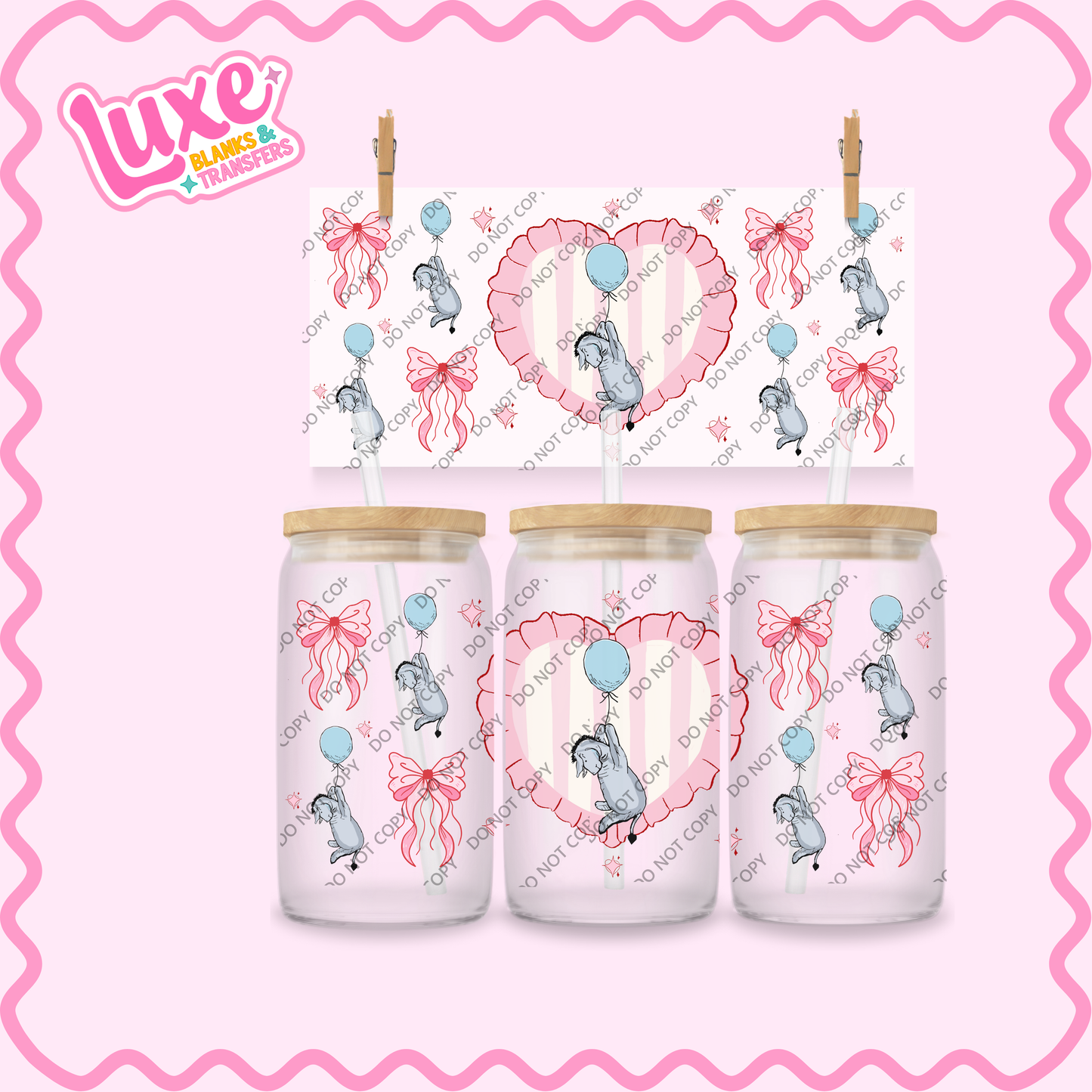 16oz UV DTF Wrap | Cutesy Donkey Balloon | #2220