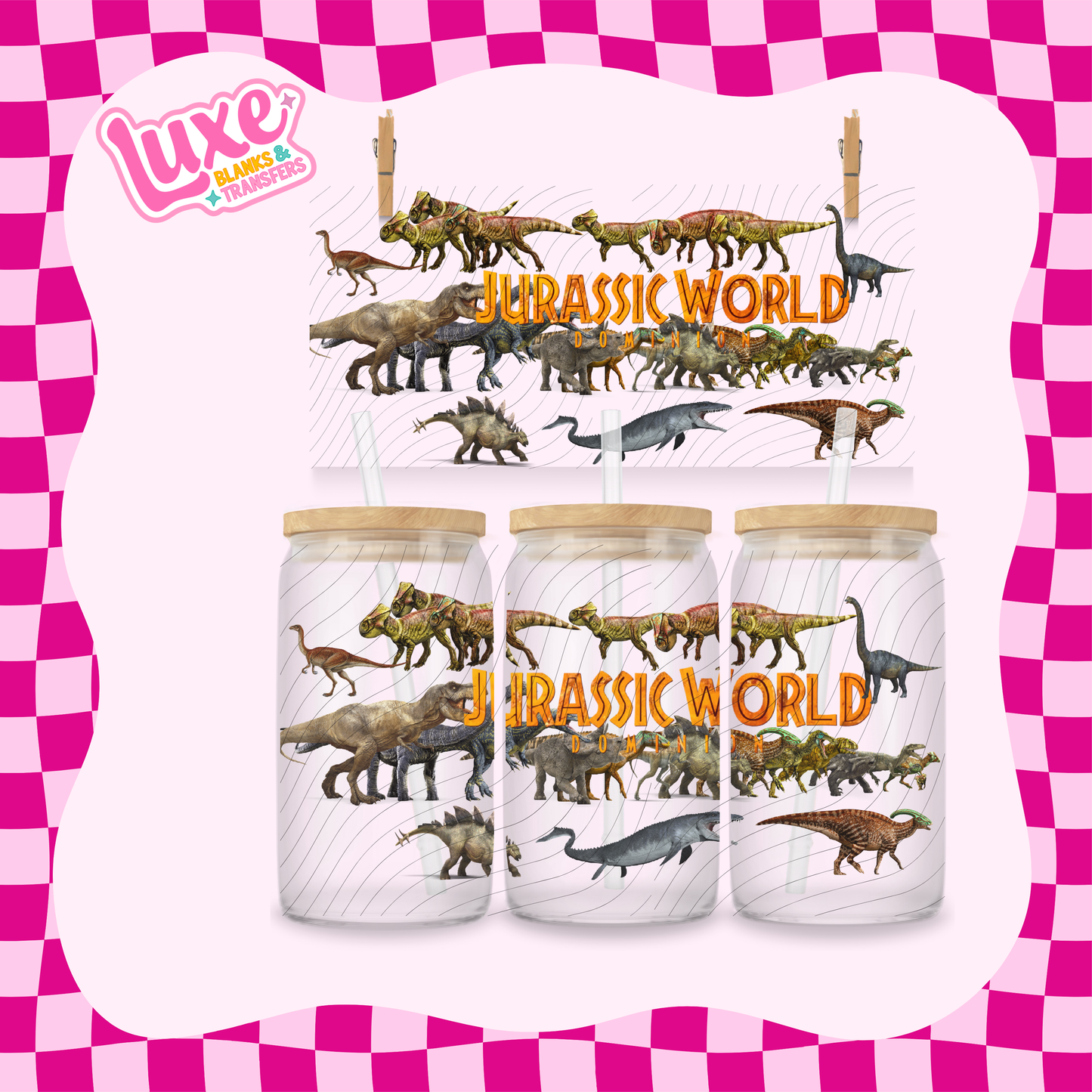 Jurassic Movie 3 | 16oz UV DTF Wrap | #1742