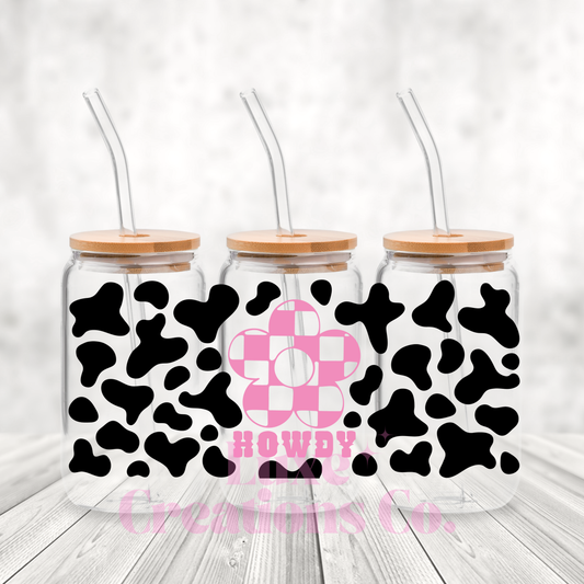 Pink Howdy Cow Print UV DTF Wrap (#60)