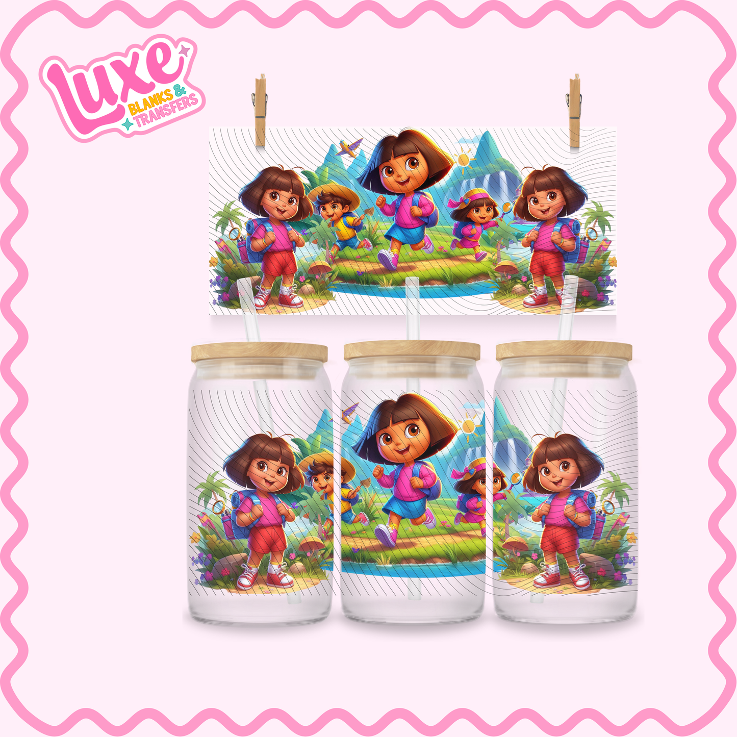 16oz UV DTF Wrap | Dora | #3008