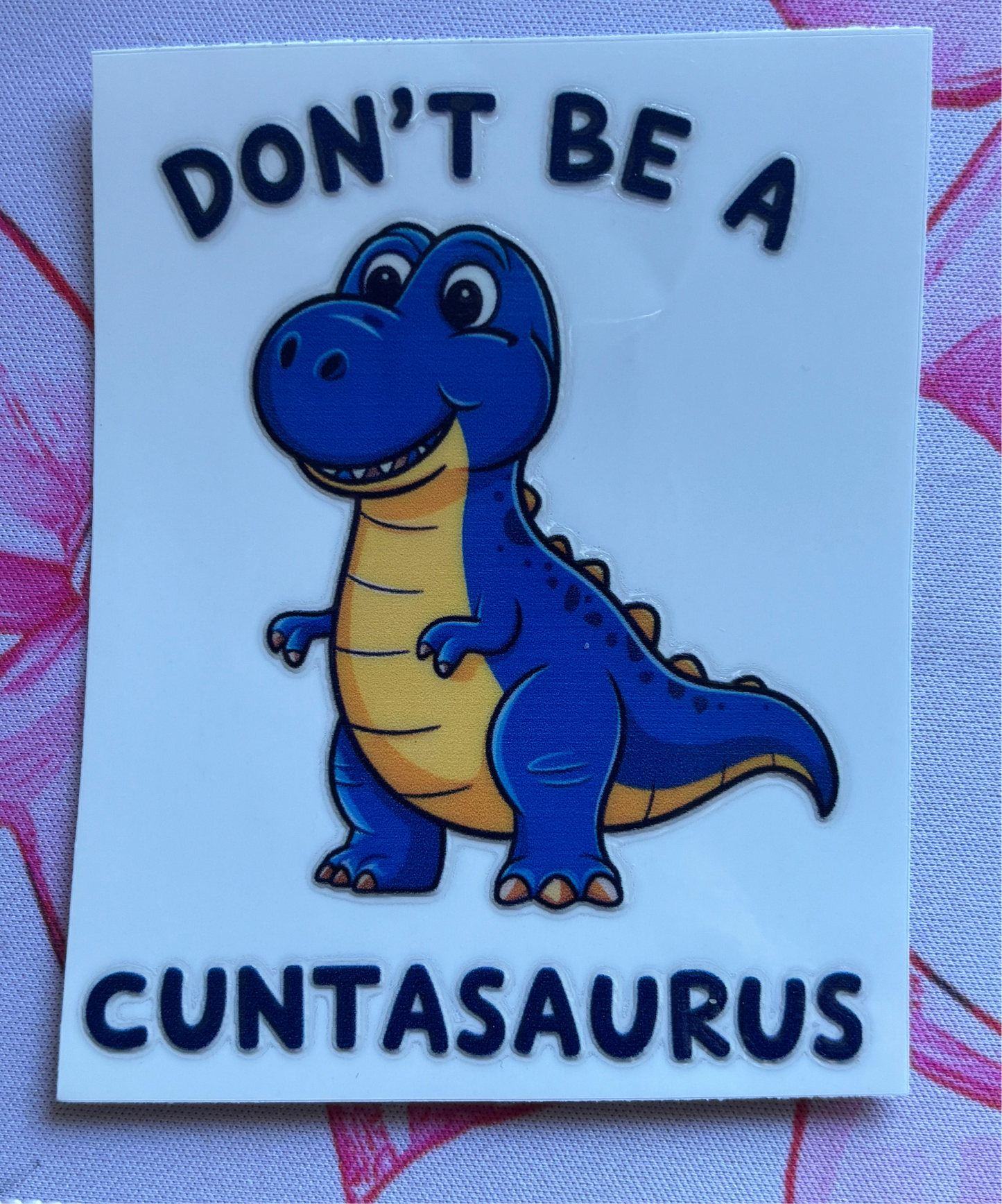 “Don’t Be A…” Style #3 UV DTF MEDIUMDecal (Ready To Ship)
