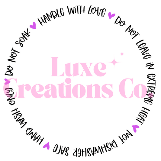 "Handle With Love" Cup Care UV DTF Decal