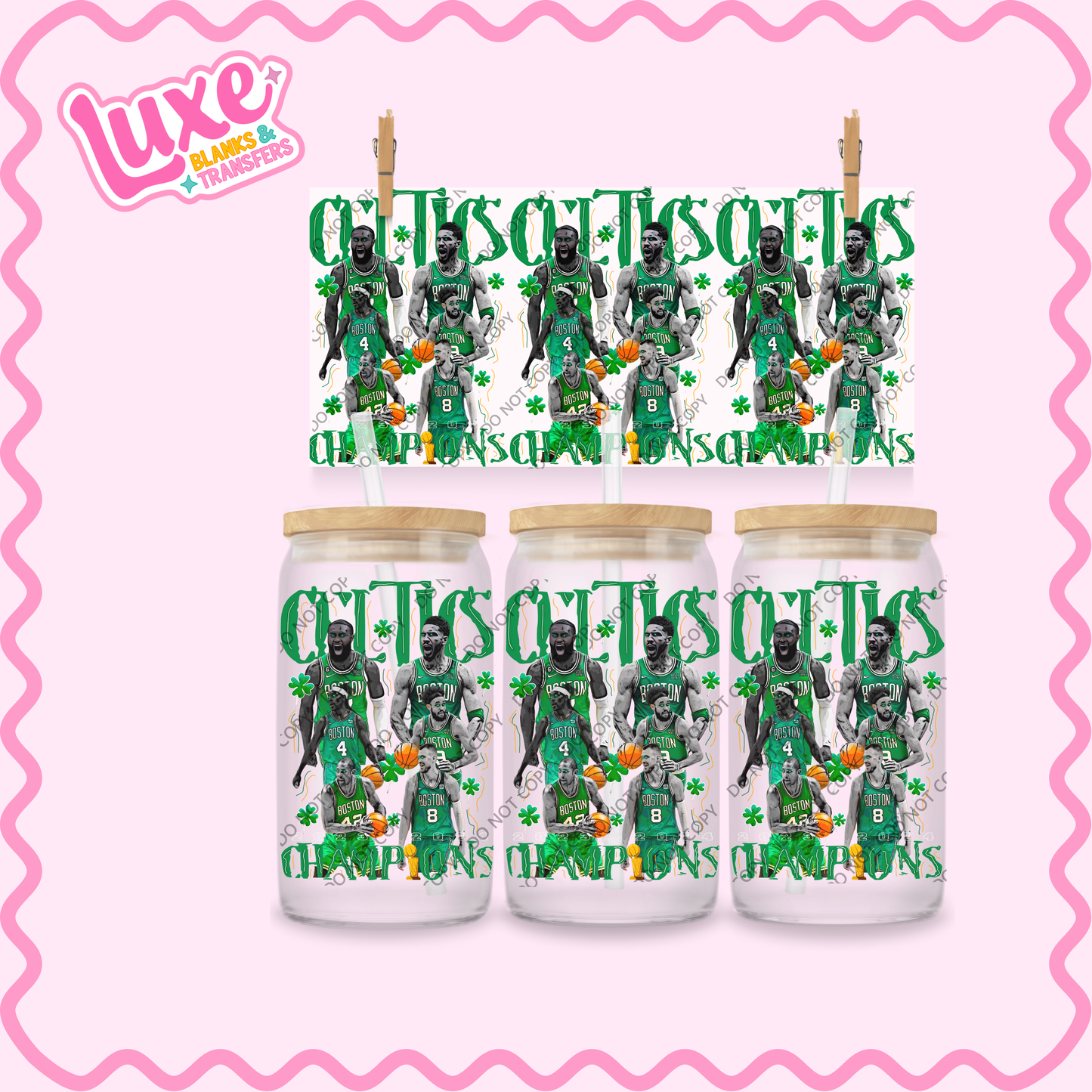 16oz UV DTF Wrap | Celtics Champions Basketball NBA | #2114