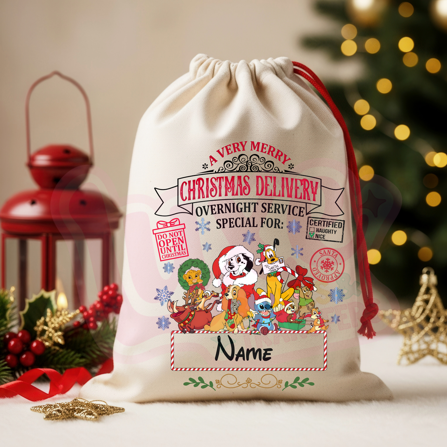 Blue Alien & Pals | Santa Sack DTF Heat Transfer | #11