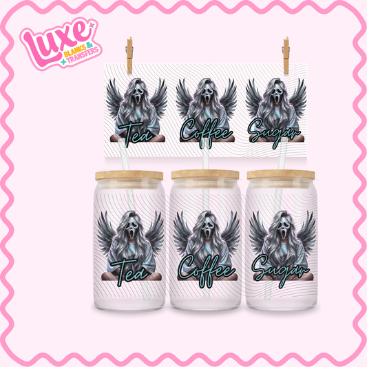 16oz UV DTF Wrap | Tea/Coffee/Sugar Ghosty Girl | #2899