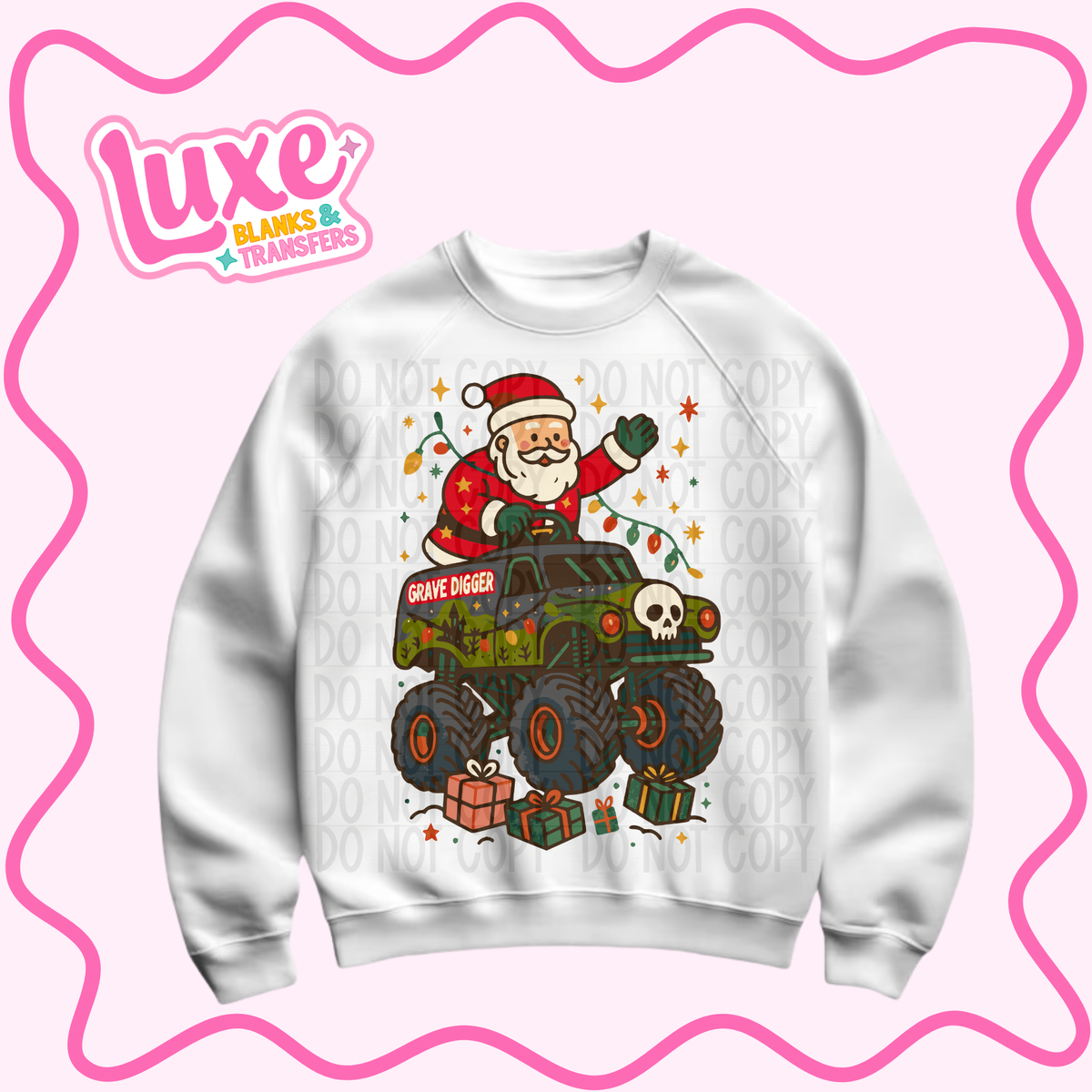 DTF Heat Transfer | Monster Truck Christmas | #1399