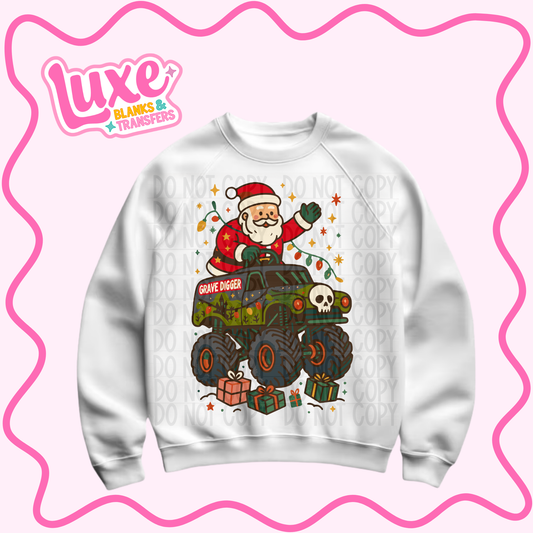 DTF Heat Transfer | Monster Truck Christmas | #1399