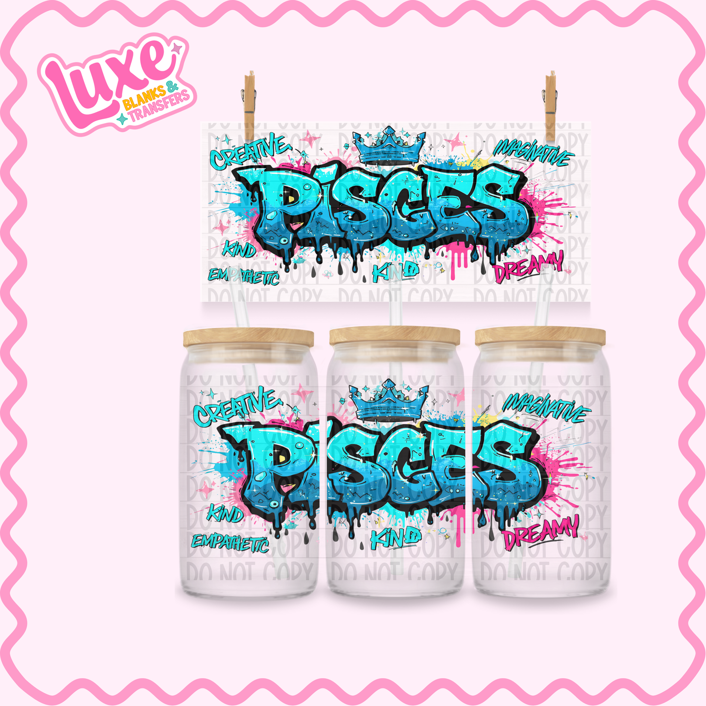 16oz UV DTF Wrap | Pisces Star Sign | #3495