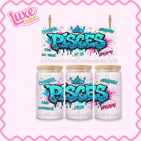 16oz UV DTF Wrap | Pisces Star Sign | #3495