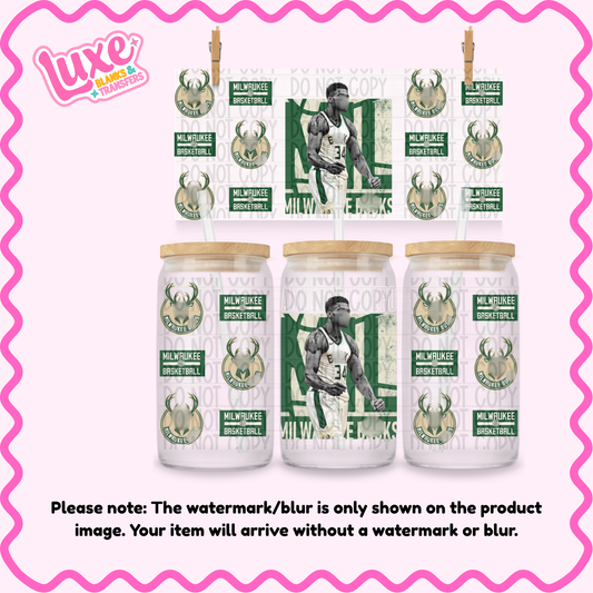 16oz UV DTF Wrap | Bball Greek Freak | #2110