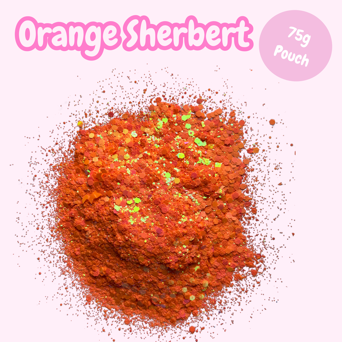 "Orange Sherbert" Chunky Glitter (75g pouch)