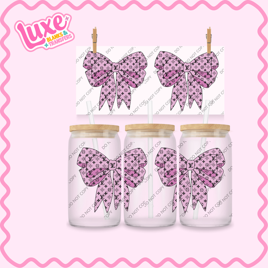 16oz UV DTF Wrap | LV Bow Pink | #2226