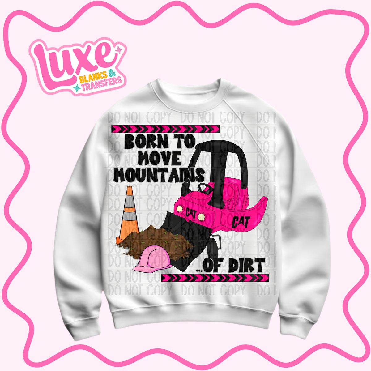 DTF Heat Transfer | Digger Kids Pink | #1403