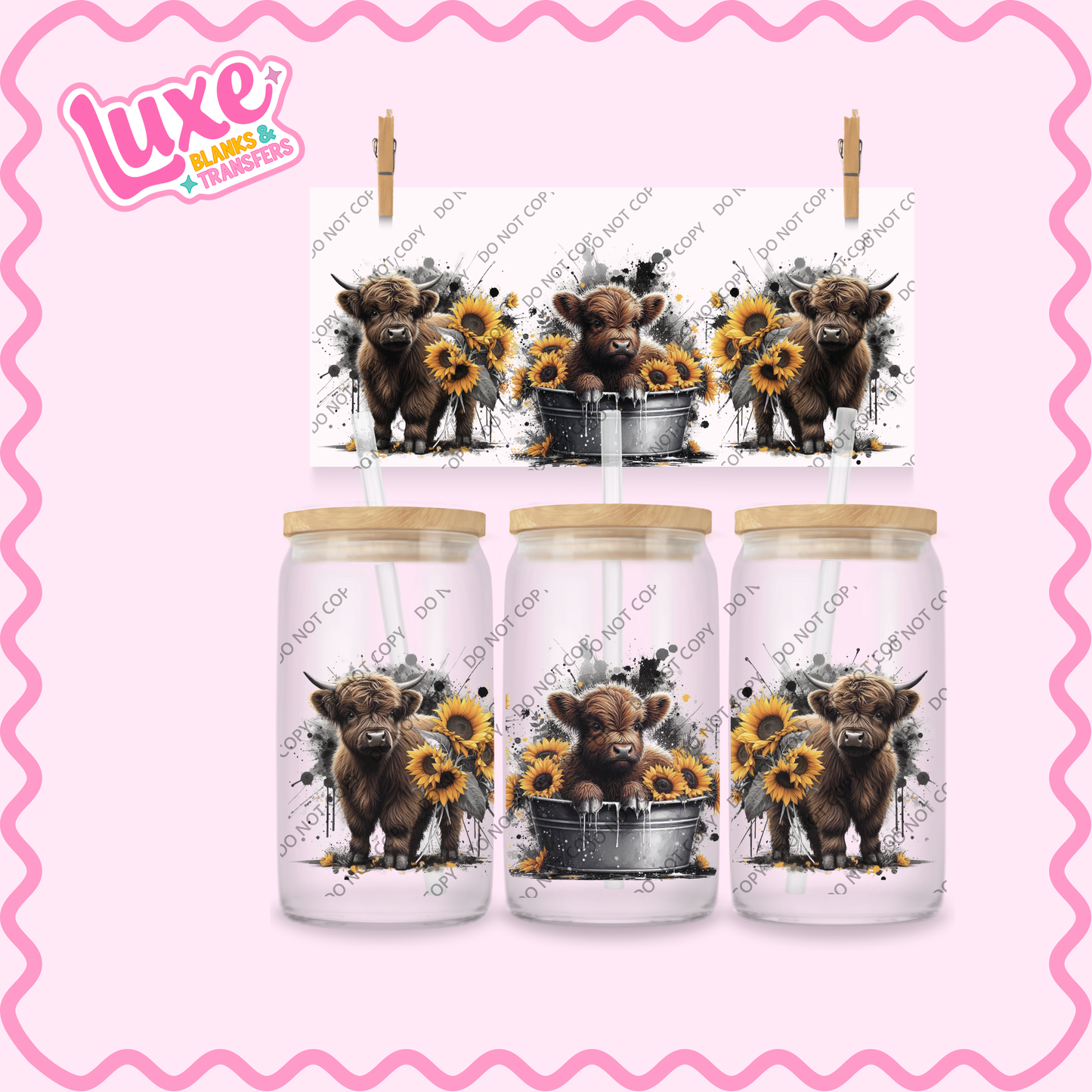 16oz UV DTF Wrap | Highland Cows | #2228