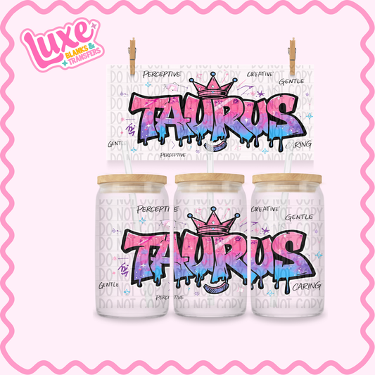 16oz UV DTF Wrap | Taurus Star Sign | #3499