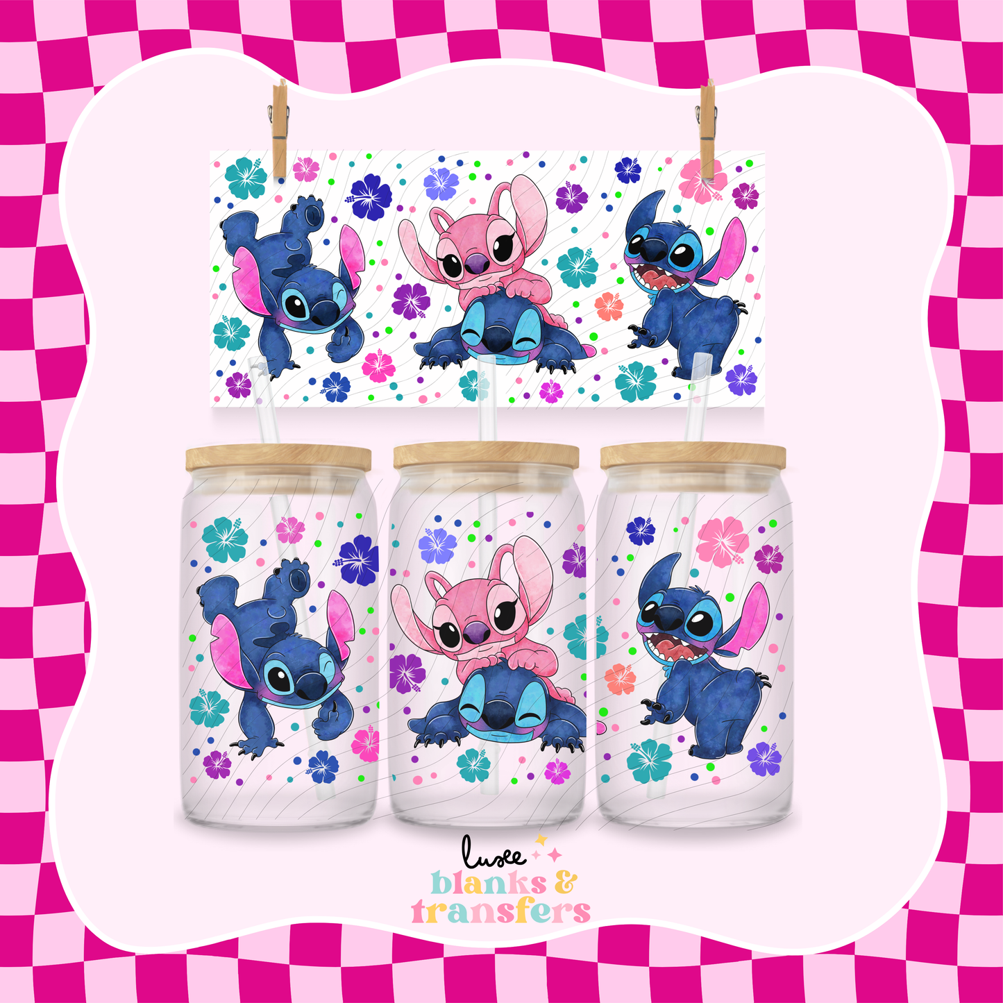Pink & Blue Alien #4 UV DTF Wrap (#755)