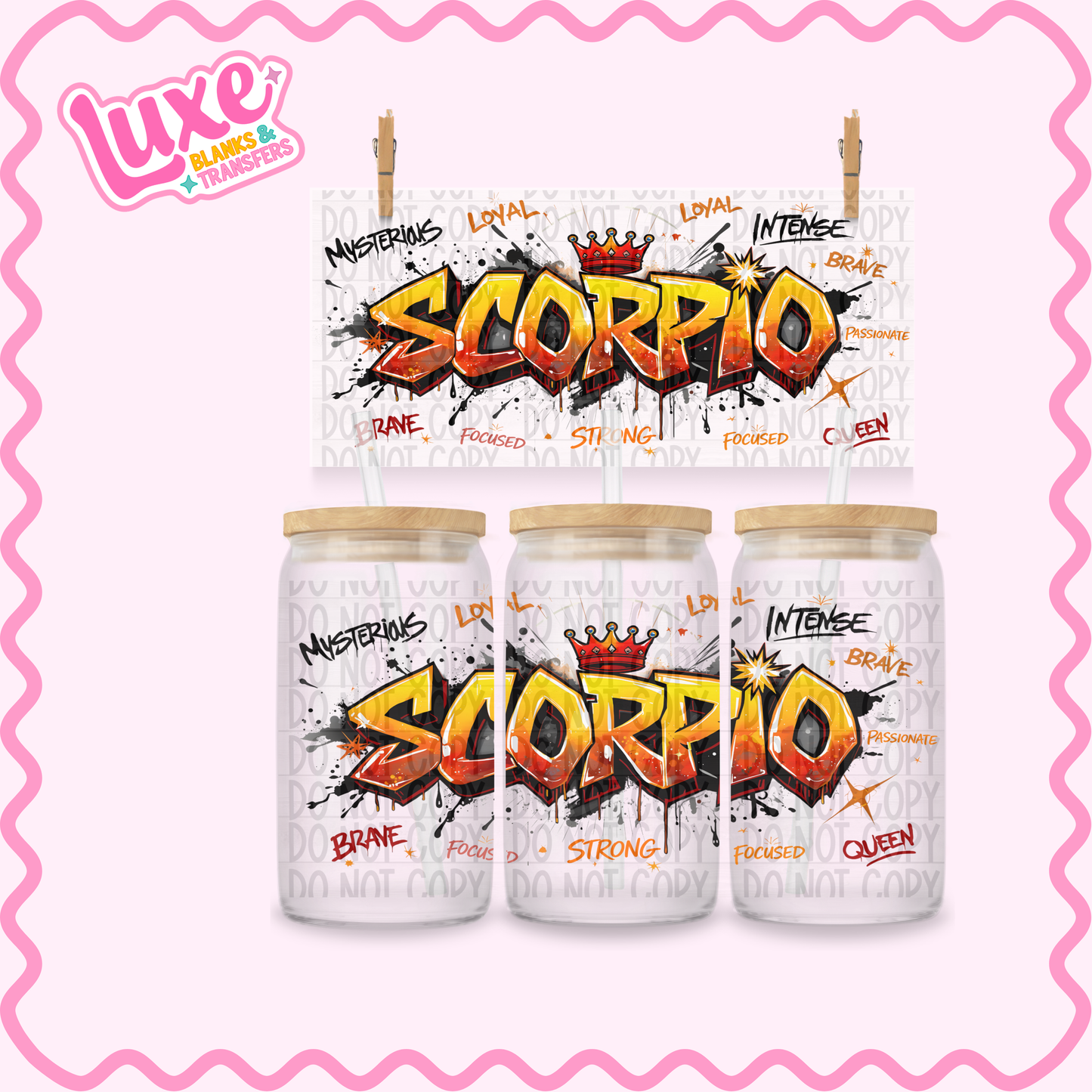 16oz UV DTF Wrap | Scorpio Star Sign | #3502