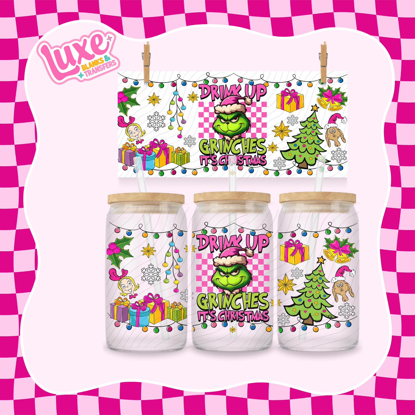 Drink Up Xmas 3 | UV DTF Wrap | #1130