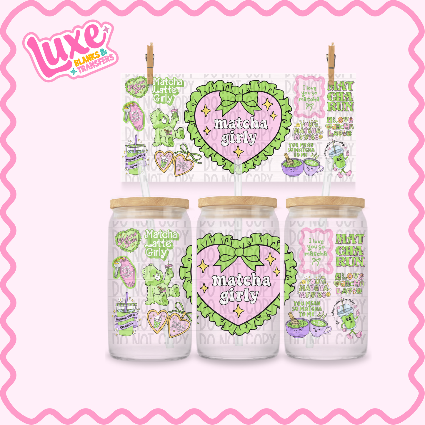 16oz UV DTF Wrap | Matchy Girly | #2532