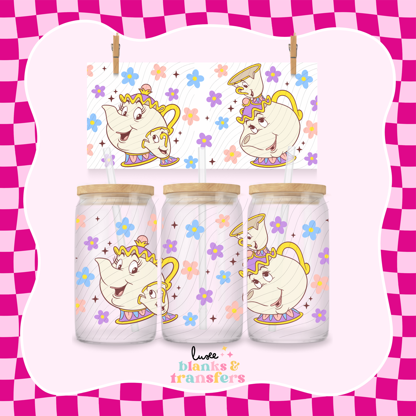 Teapot Character UV DTF Wrap (#411)