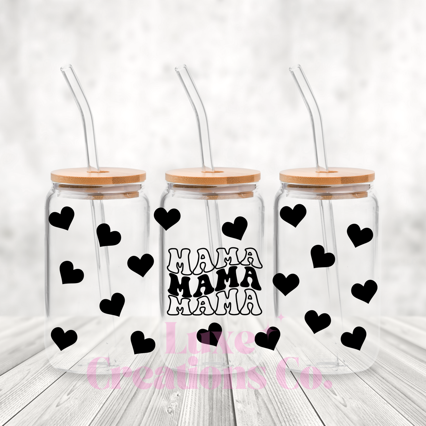 Black Heart Mama UV DTF Wrap (#52)