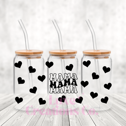 Black Heart Mama UV DTF Wrap (#52)