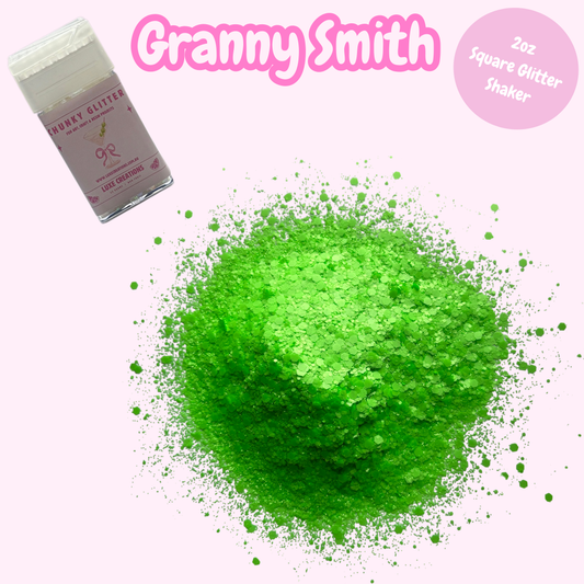 "Granny Smith" Chunky Glitter (2oz Square Glitter Shaker)