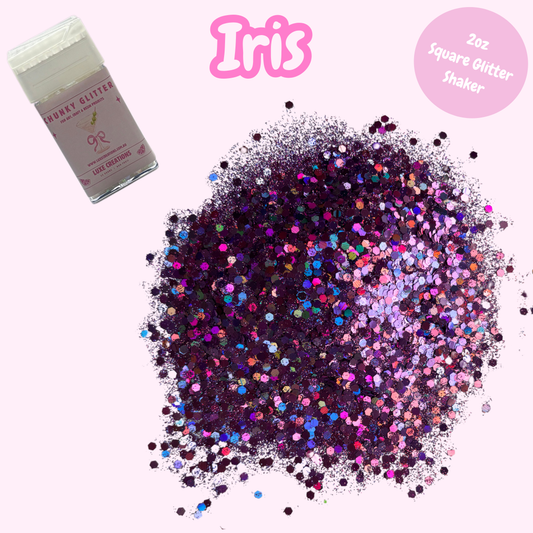 "Iris" Chunky Glitter (2oz Square Glitter Shaker)