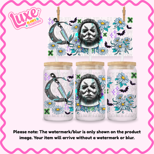 16oz UV DTF Wrap | Michael Spooky Flower | #3991
