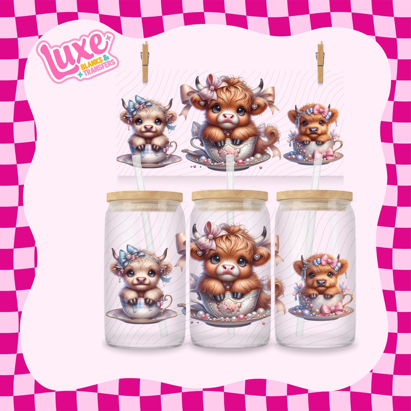 Highland Teacup | 16oz UV DTF Wrap | #1629