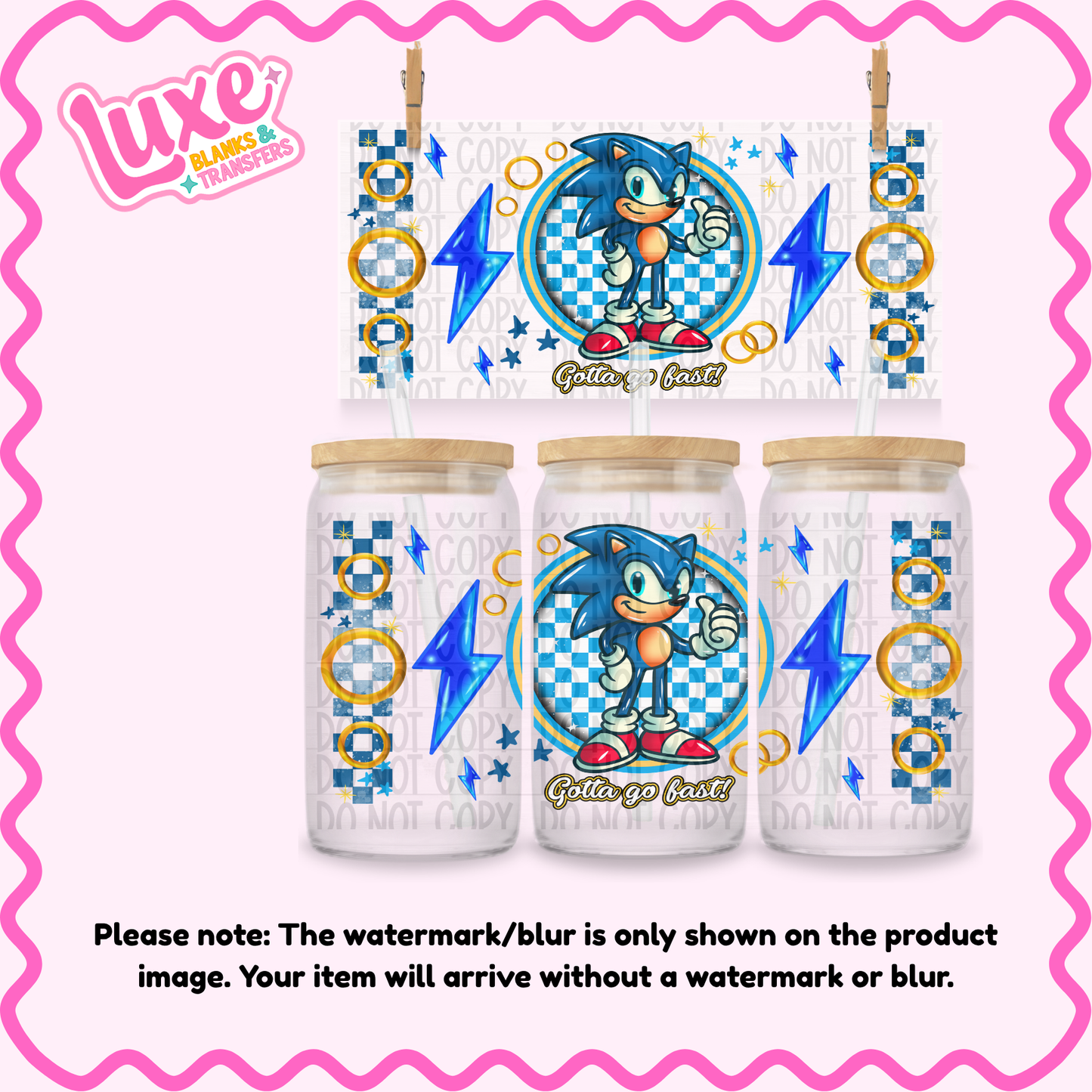 16oz UV DTF Wrap | Blue Fast Character | #3995