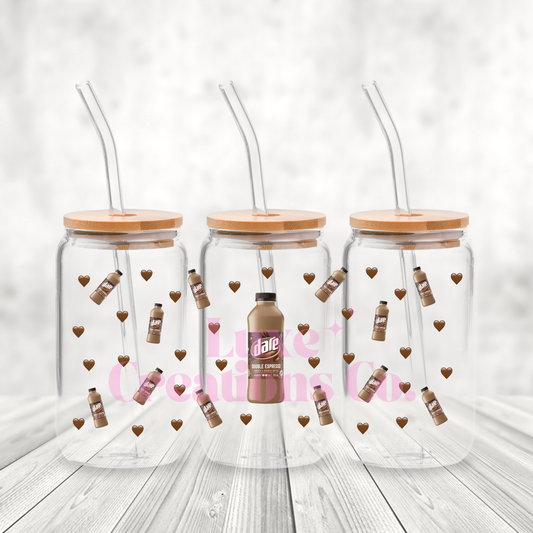 Iced Coffee Hearts UV DTF Wrap by Luxe (#119)