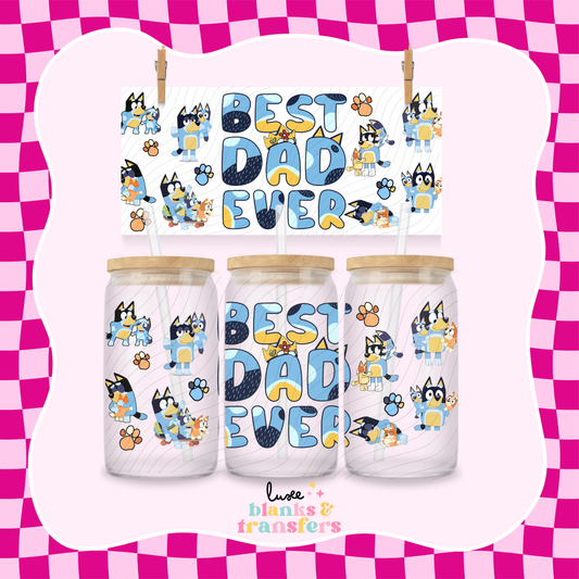 Blue Dog Best Dad UV DTF Wrap (#424)