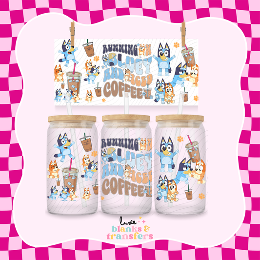 Running On Bluey & Iced Coffee UV DTF Wrap (#425)