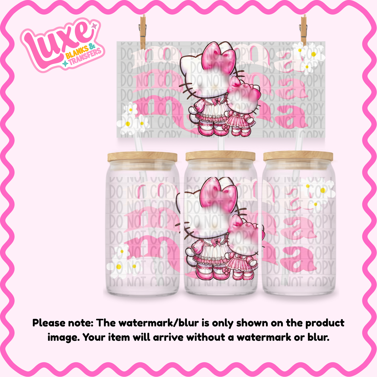 16oz UV DTF Wrap | Mama Hi Cat | #3857